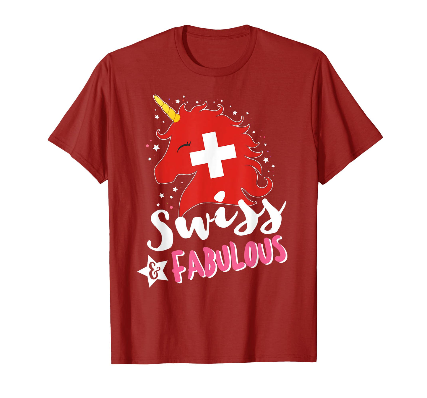 Swiss Unicorn Switzerland Flag T-Shirt
