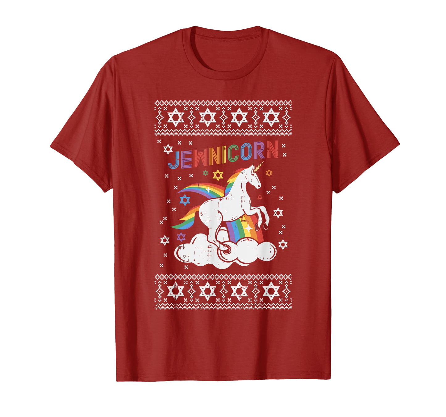 Jewnicorn Shirt Ugly Xmas Jewish Unicorn Hanukkah Chanukah T-Shirt