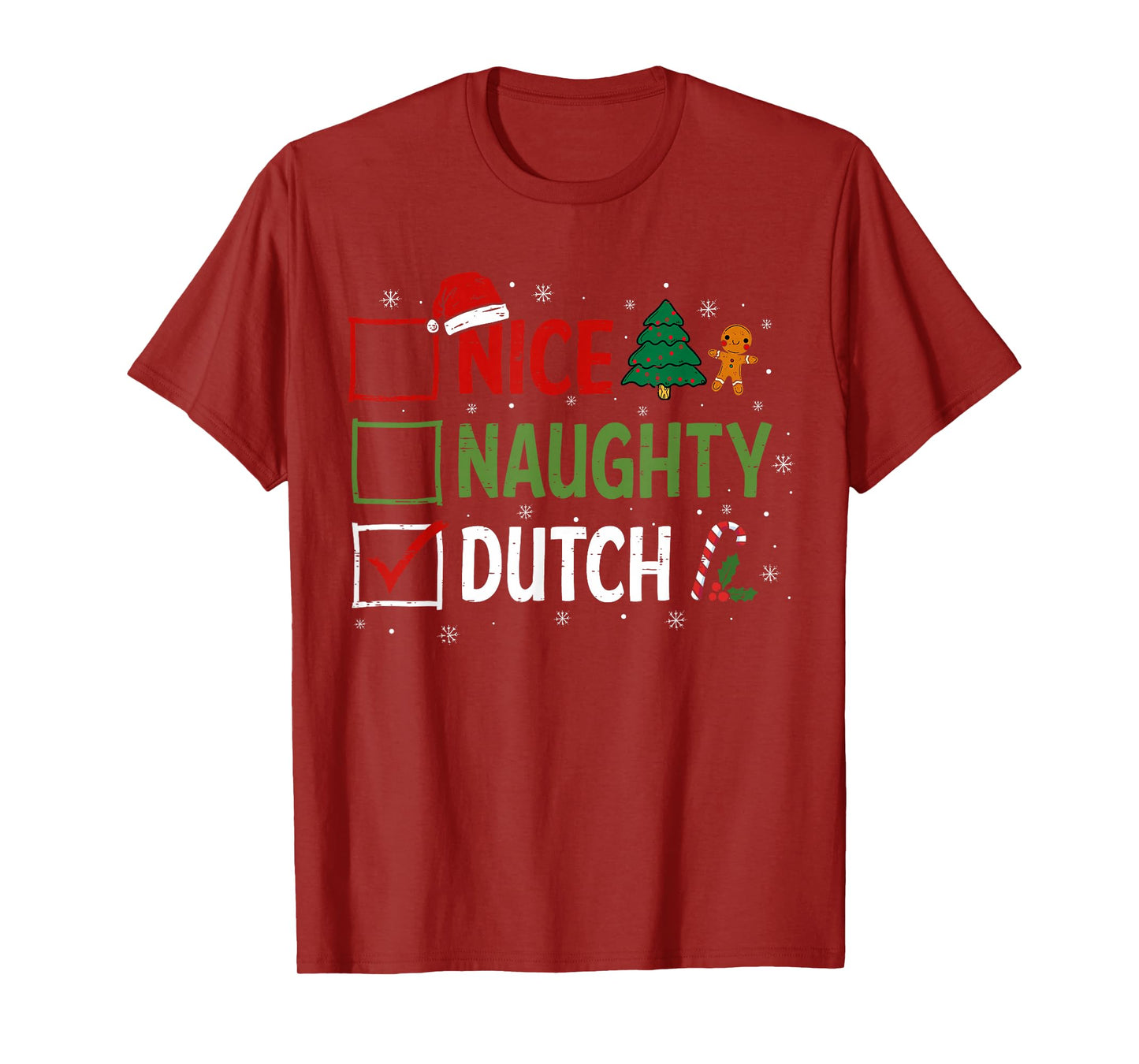 Naughty Nice Dutch Christmas Pajamas Santa Claus Xmas T-Shirt