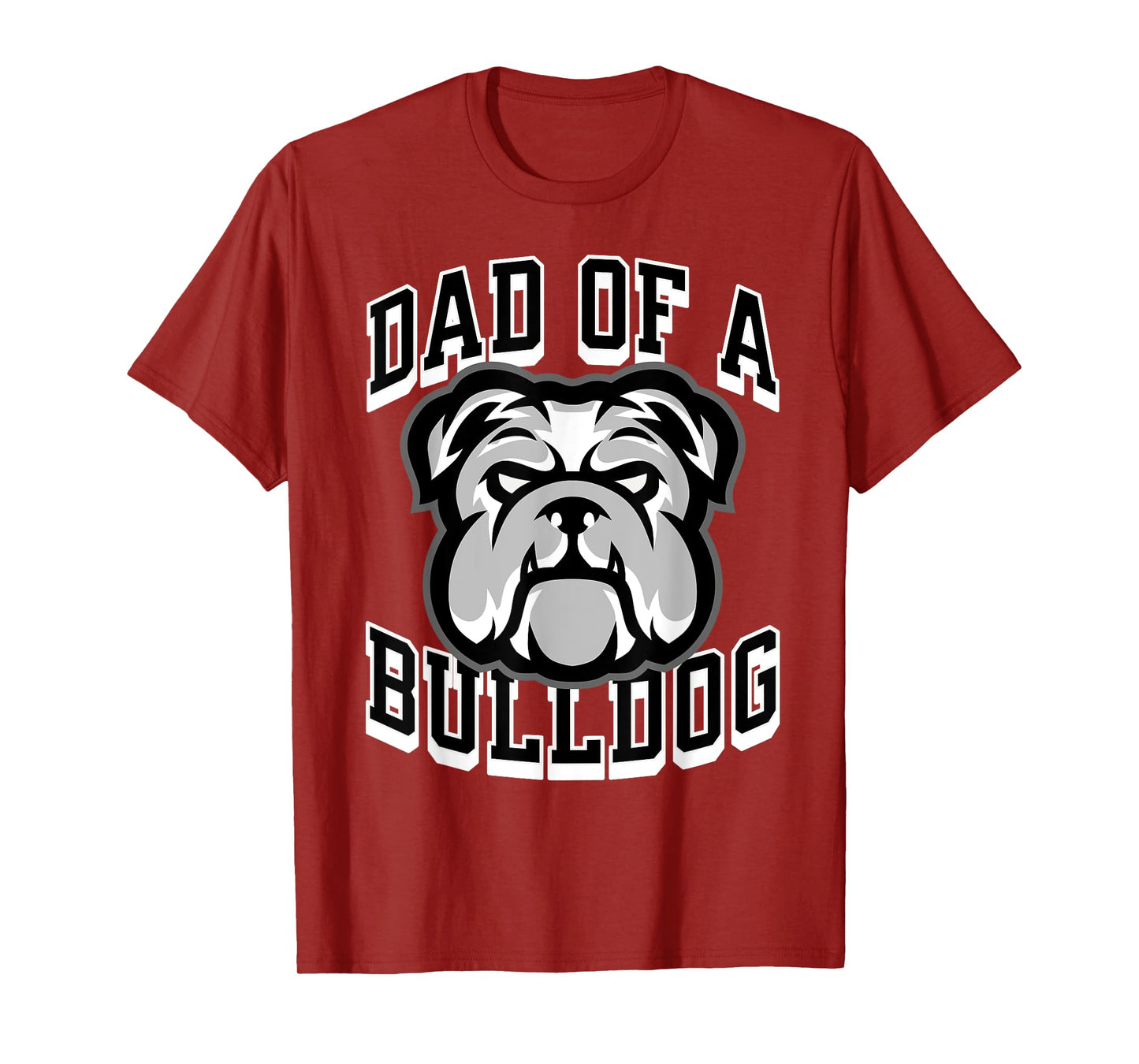 Dad of a Bulldog Football Game Day Print Dad Black Bulldogs T-Shirt