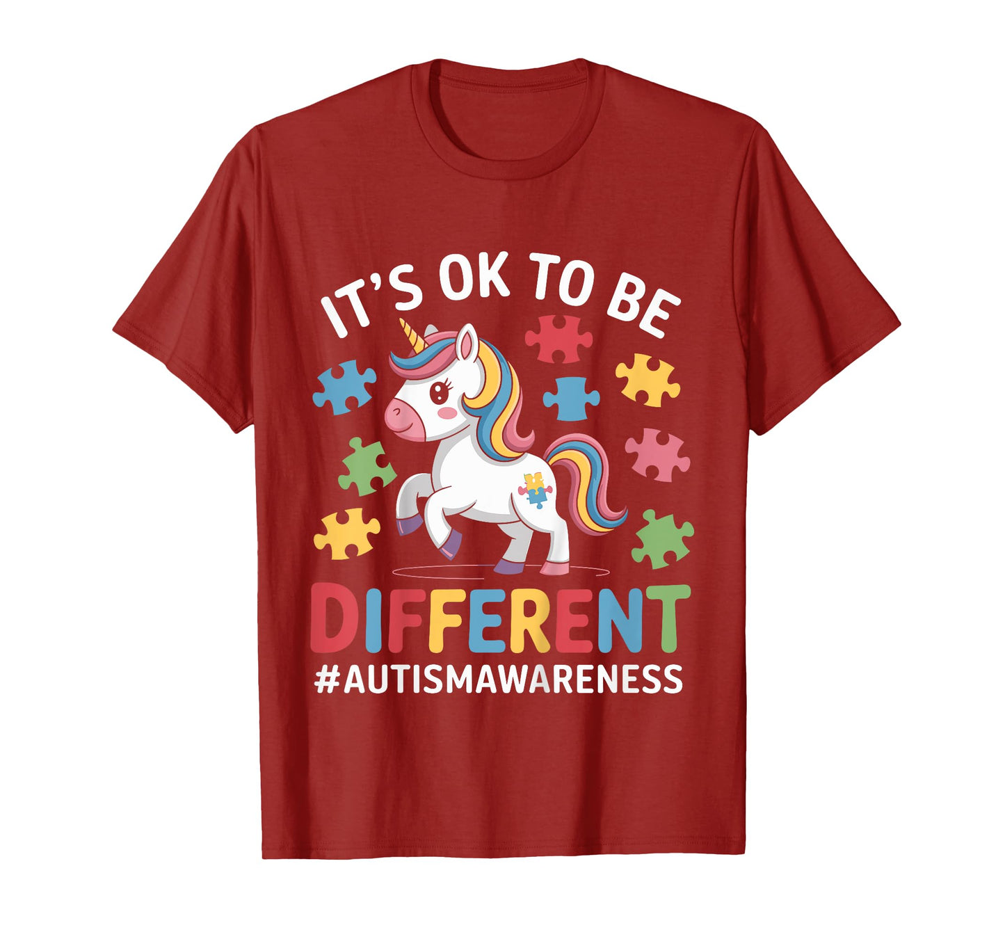 Kids It's OK To Be Different Autism Awareness Toddlers Girls T-Shirt