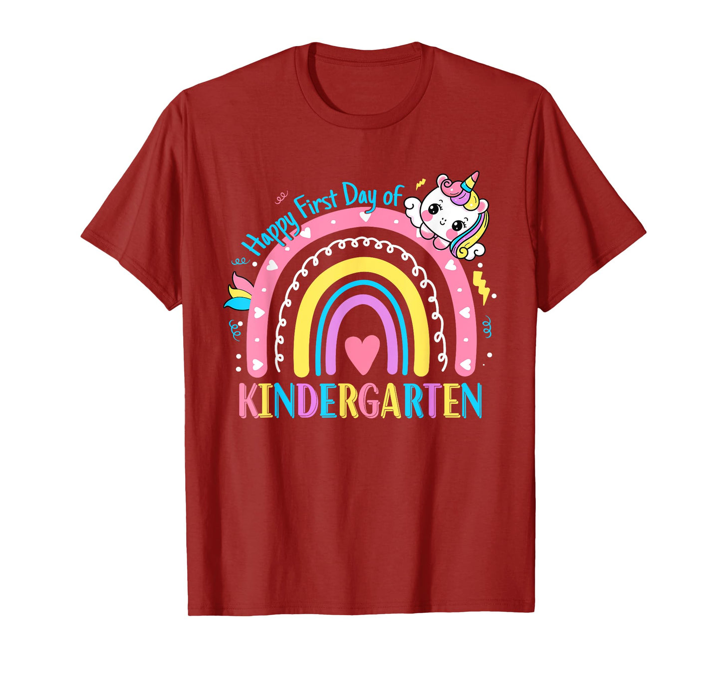 Kindergarten First Day to School Kindergarten Unicorn Girls T-Shirt