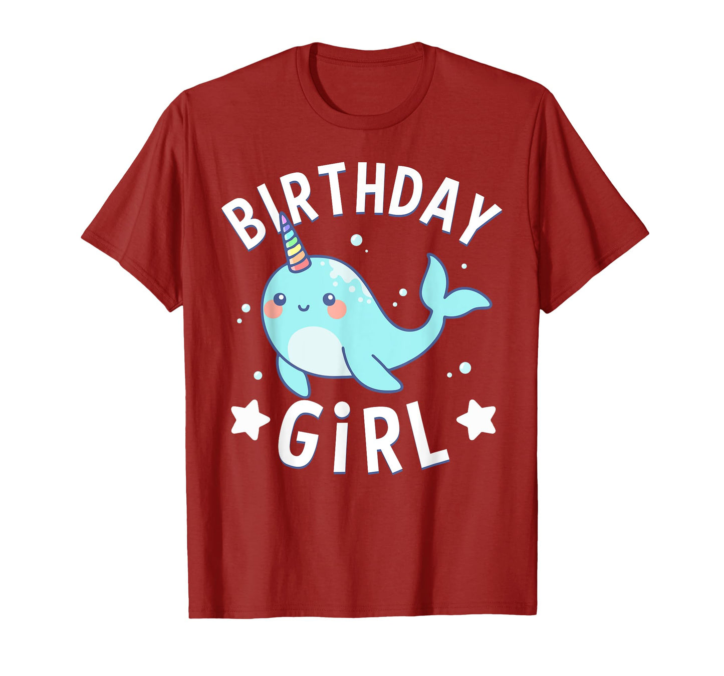 Birthday For Girl Party Cute Narwhal Sea Unicorn T-Shirt
