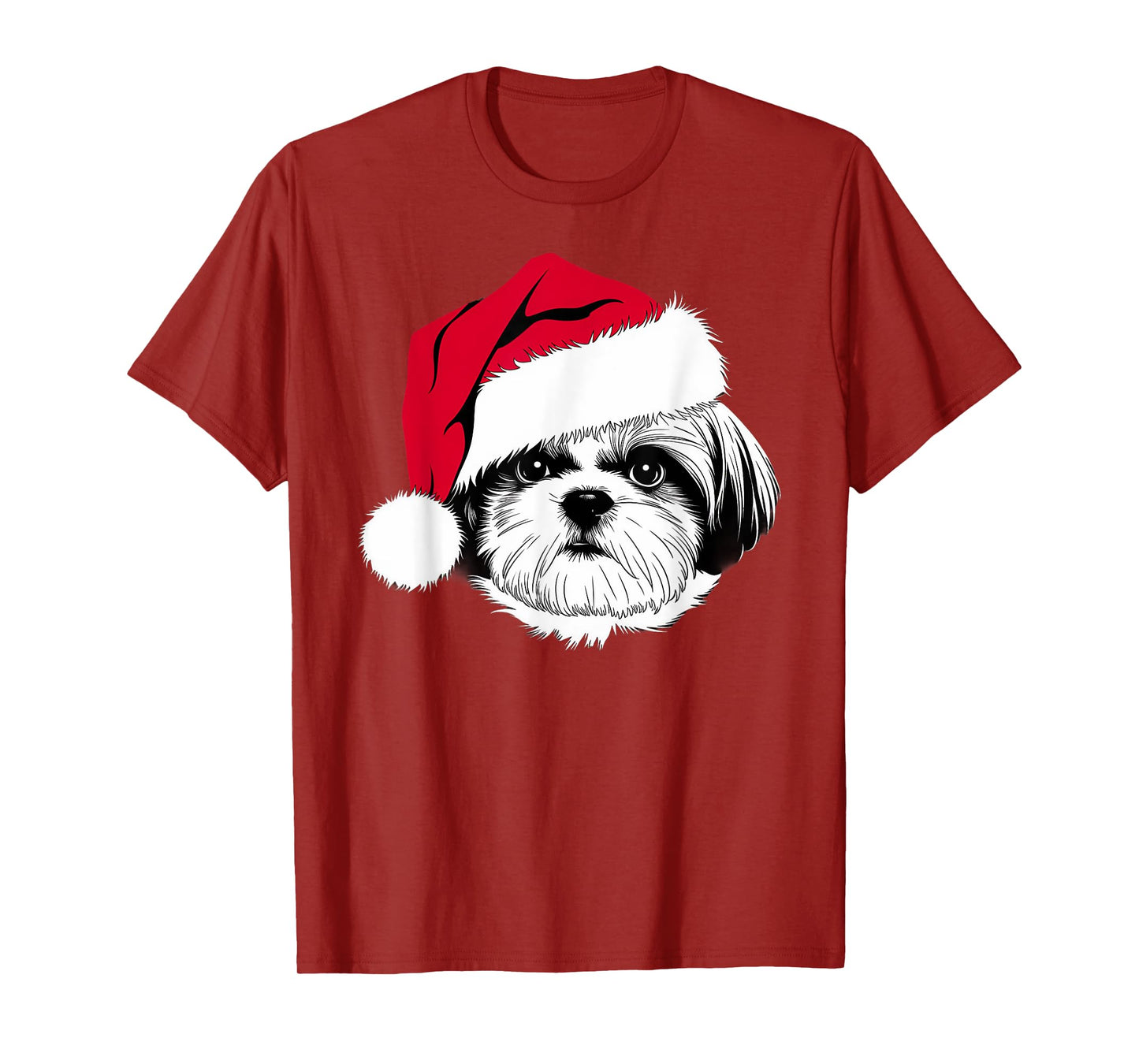 Joyful Shih Tzu Santa Dog on Shih Tzu Christmas Men Women Kids T-Shirt