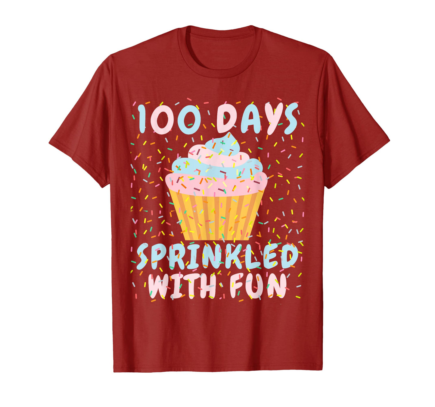 100 Days Sprinkled With Fun Cupcake 100th Day Of School Kids T-Shirt