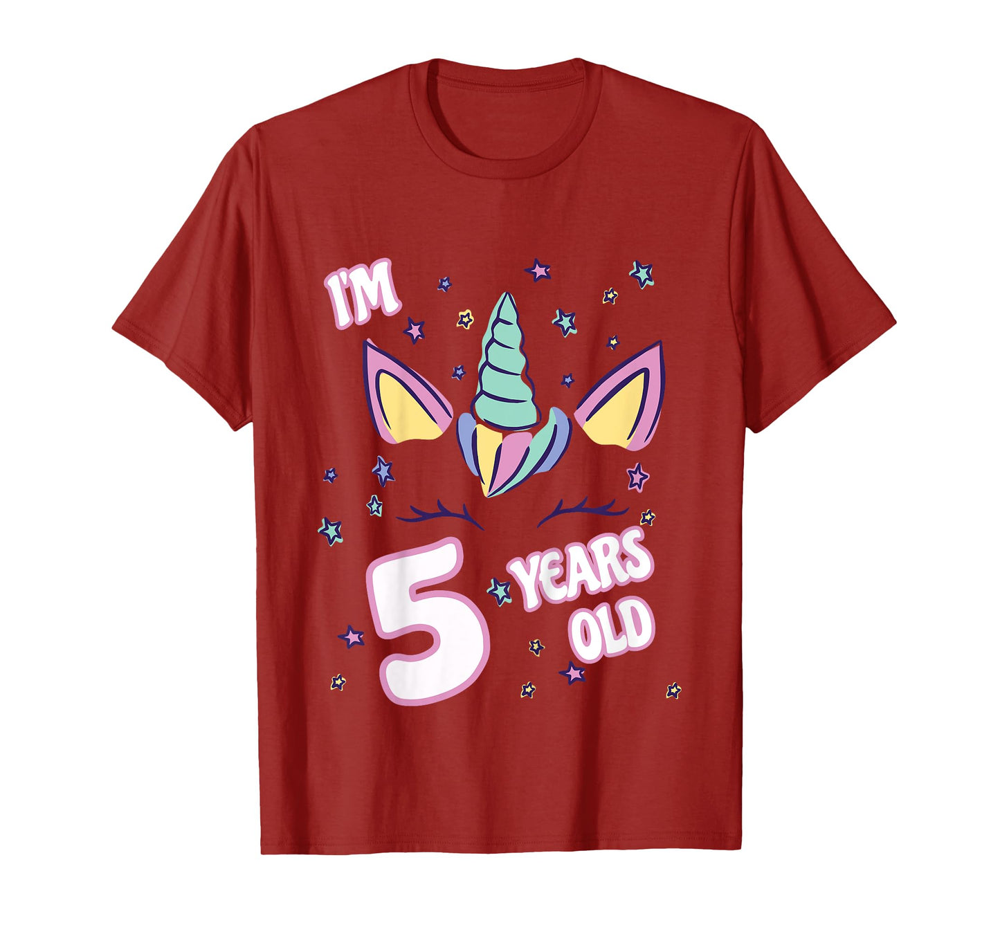 Unicorn 5th birthday i'm 5 years old girl unicorn design T-Shirt