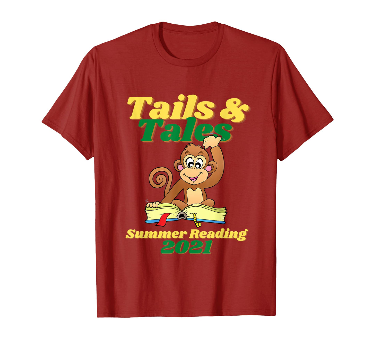 Tails and Tales Summer Reading 2021 Monkey Library Prize T-Shirt