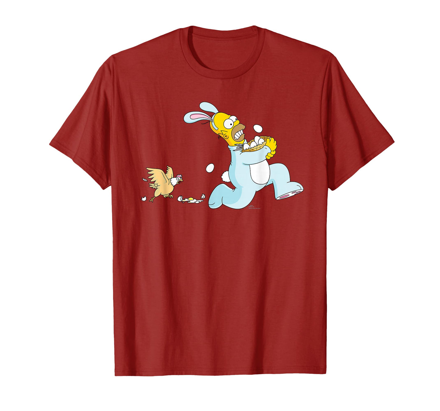 The Simpsons Homer Simpson Easter Bunny & Eggs Chicken Chase T-Shirt