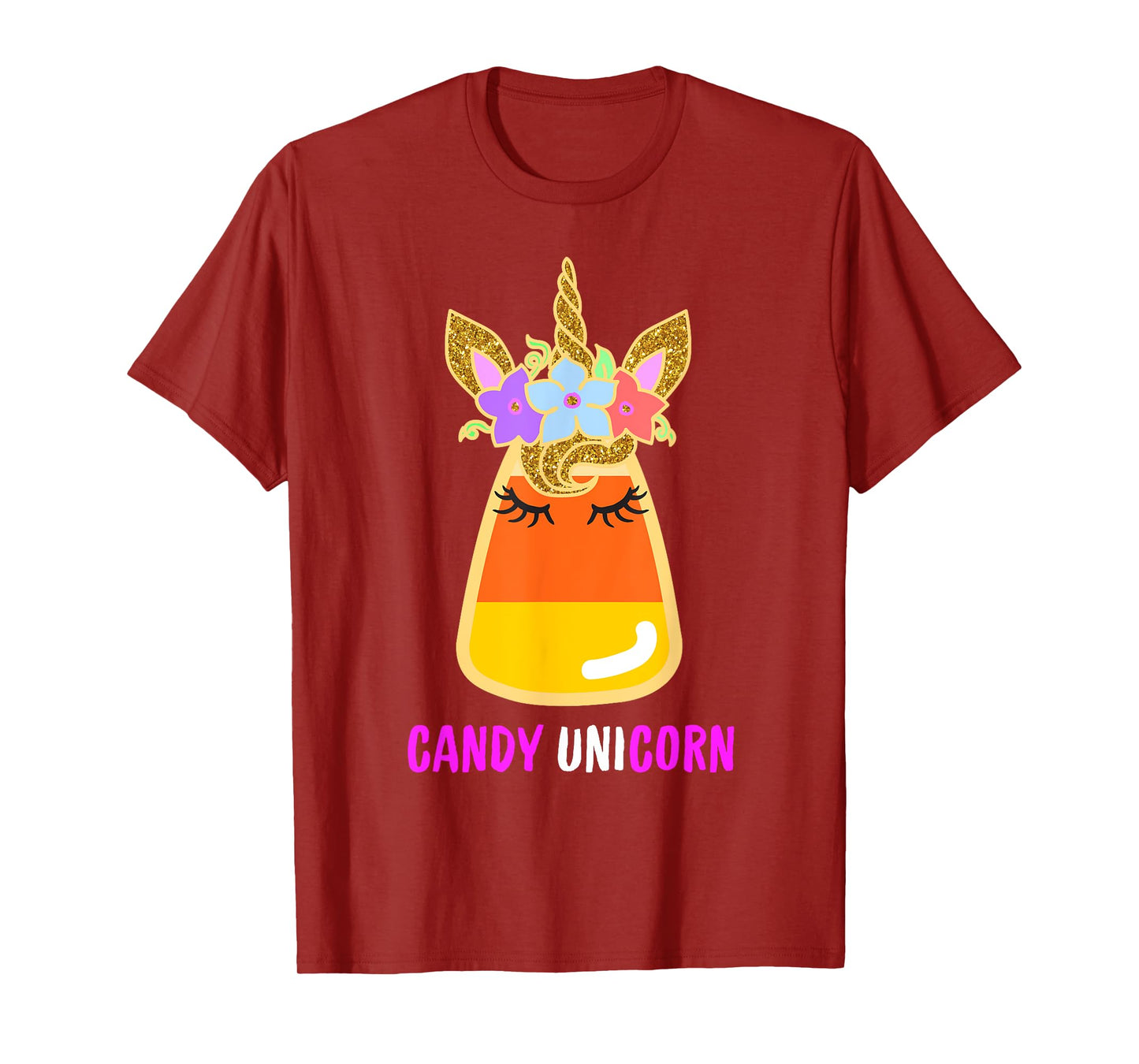 Unicorn Candy Corn Halloween Trick Or Treat Party Girl Gifts T-Shirt