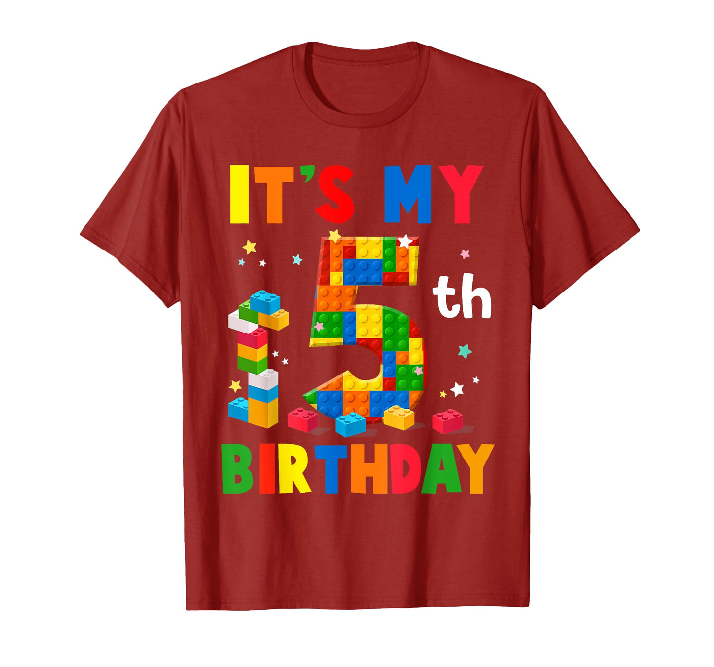 It's My 5th Birthday Building Blocks Bricks 5 Years Old Boy T-Shirt