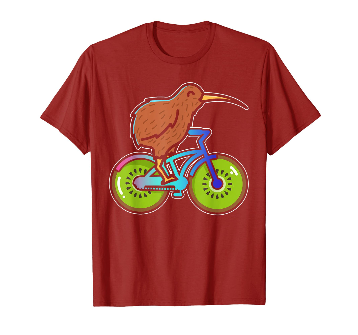 Cycle New Zealand Funny Kiwi on a Bicycle Design Idea design T-Shirt