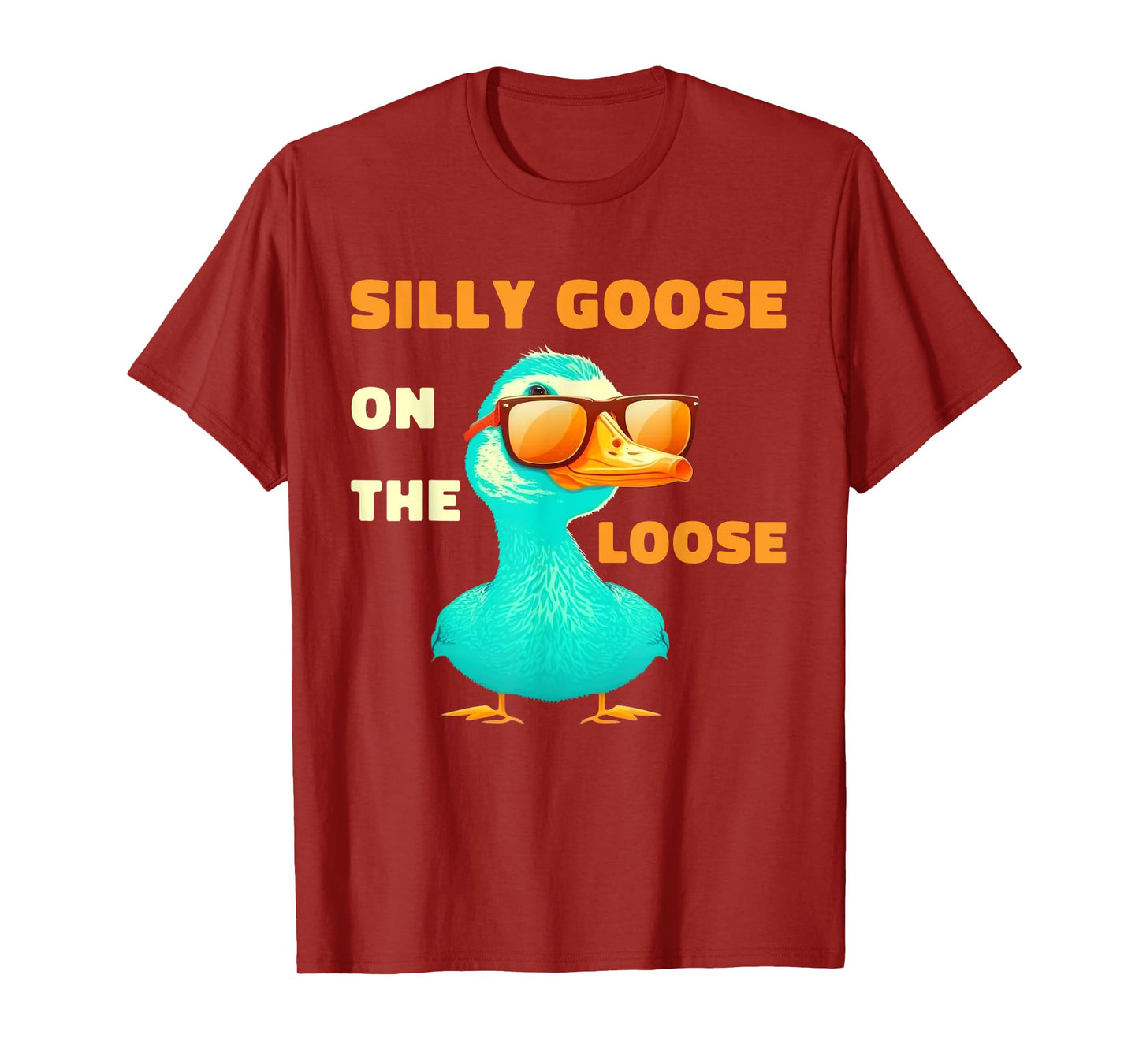 Silly Goose On The Loose Funny Cute Bird Lover Boys Girls T-Shirt
