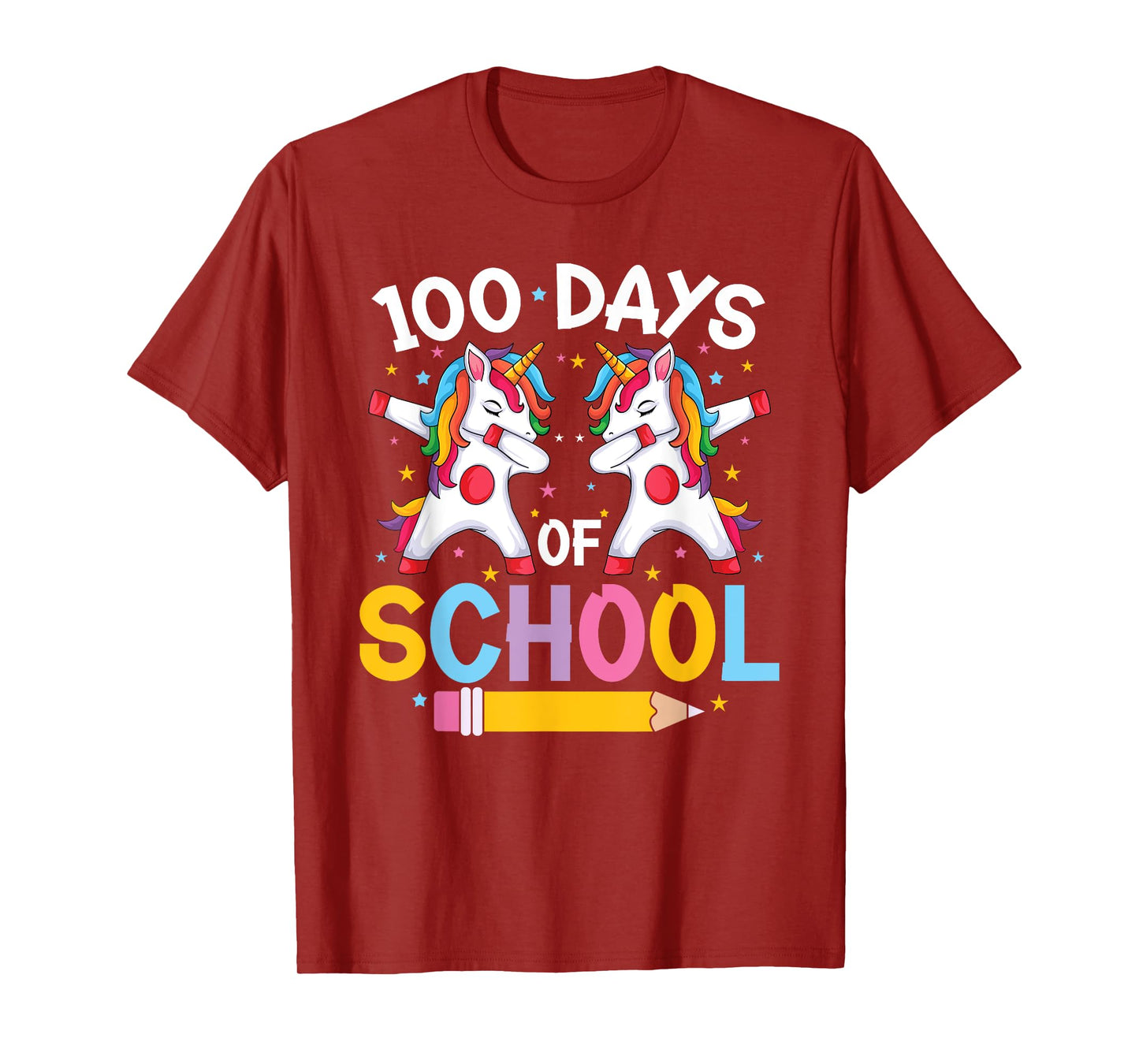 Happy 100th Day Teacher & Girls - 100 Days Of School Unicorn T-Shirt