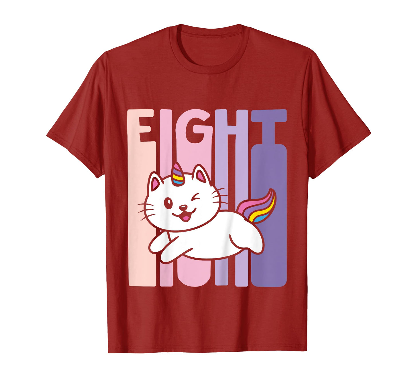 8 Year Old Cute Caticorn Cat Unicorn Birthday Girl B-day T-Shirt