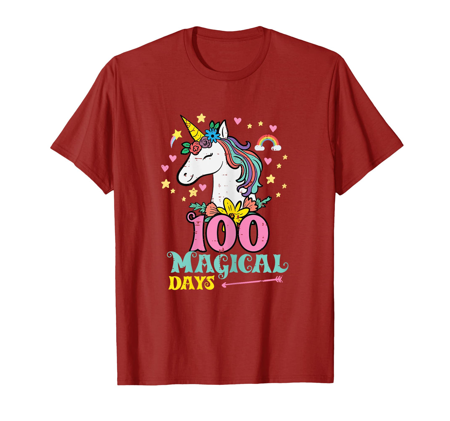 100 Days Unicorn 100th Day School Teacher Women Girls Kids T-Shirt