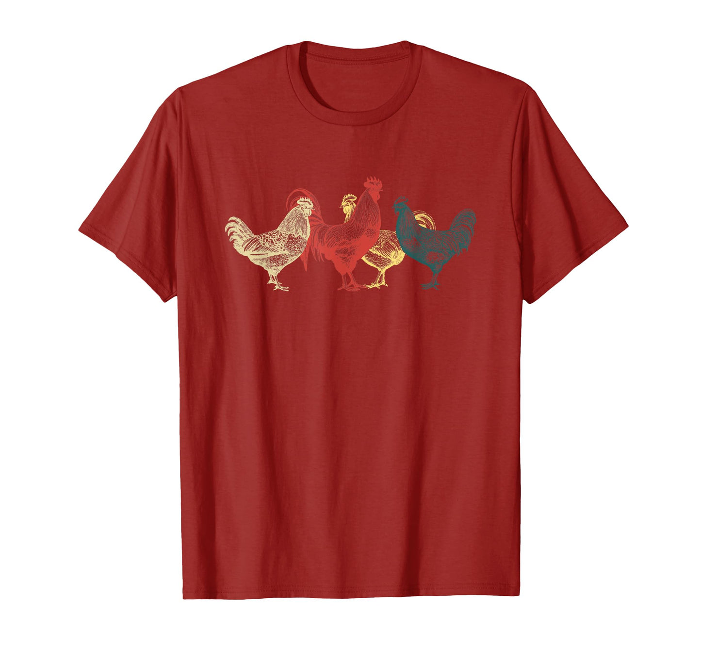 Chicken Group With Rooster Agriculture Farmer Funny Chickens T-Shirt
