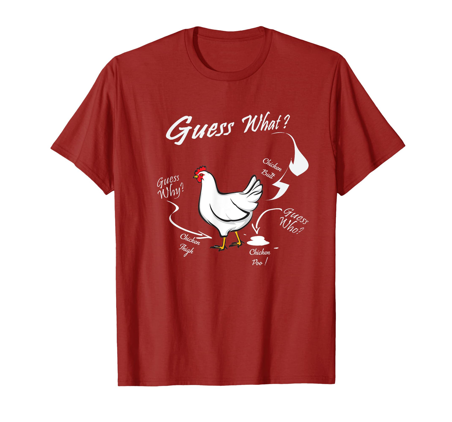 Guess What ? Chicken Butt White Funny T-Shirt