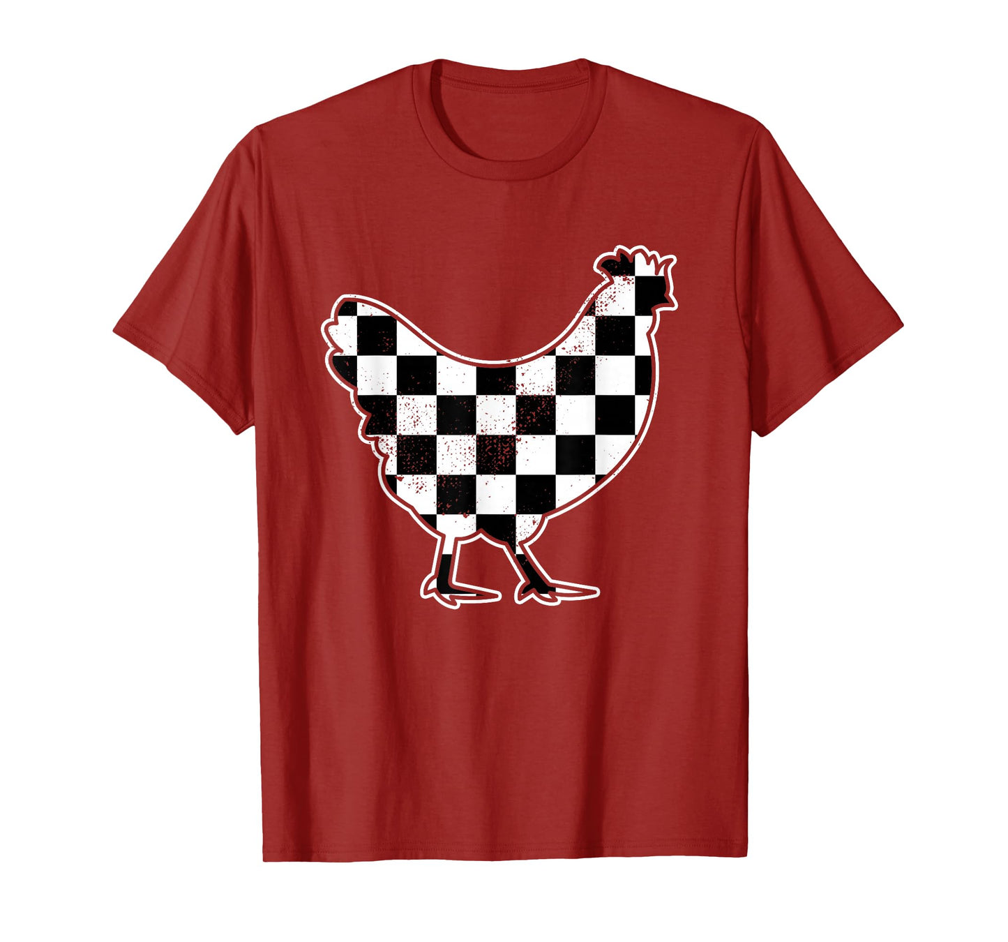 Checkered Chicken Farmer Chicken Race Car Boys Chicken T-Shirt