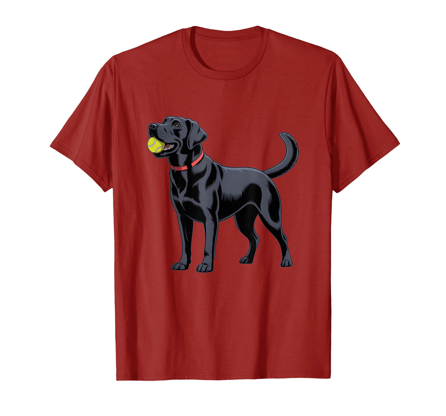 Black Labrador Retriever Black Lab Dog Fetch Tennis Ball T-Shirt