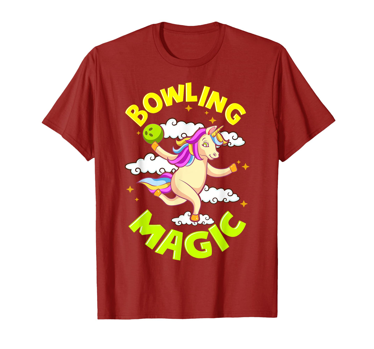 Funny Bowling Unicorn Design Gift Tee Bowling Magic Outfit T-Shirt