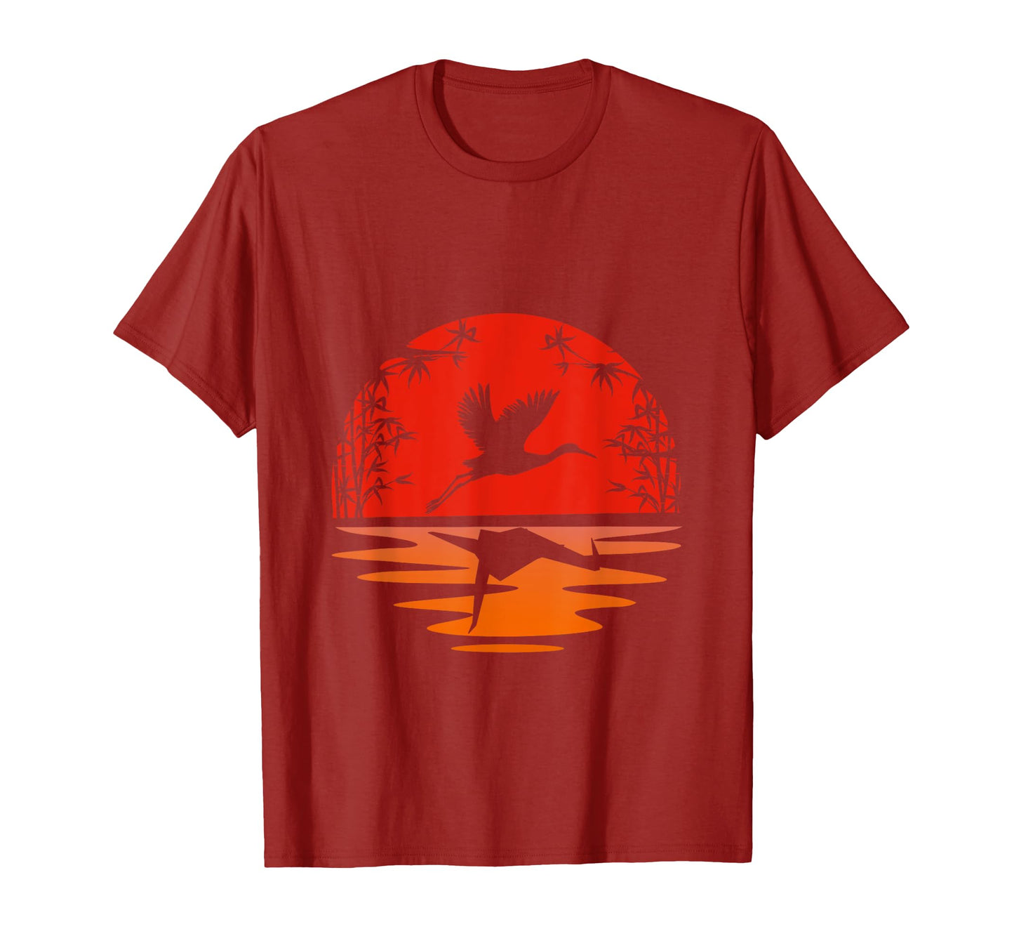 Kranich Mountain Japanese Mountains Natural Stork Bird Origami T-Shirt