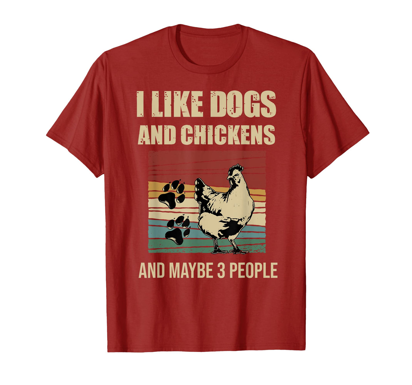I Like Dogs And Chickens And Maybe 3 People Vintage T-Shirt