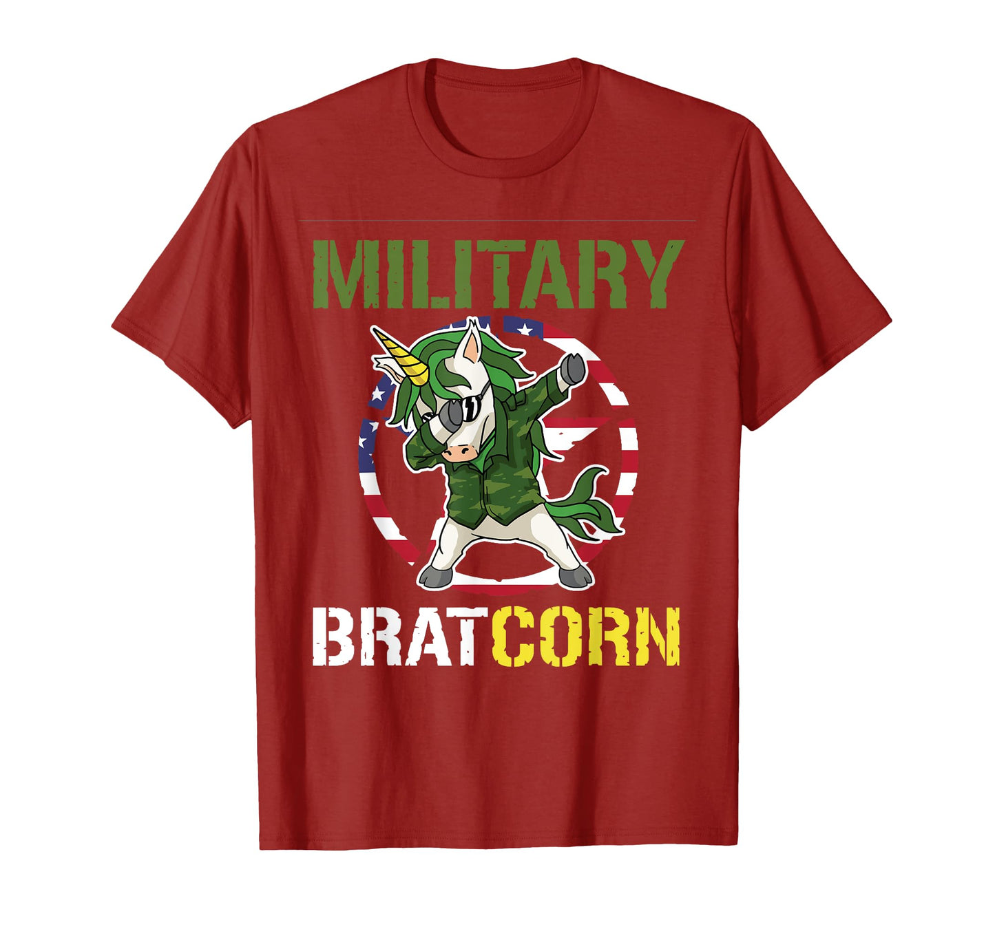 Purple Up Dabbing Bratcorn Unicorn Military Child Month Girl T-Shirt