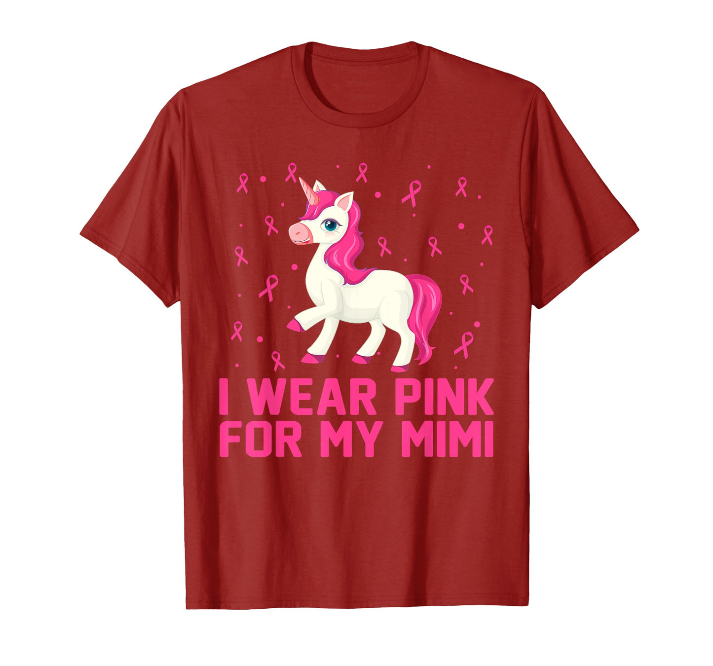 I Wear Pink For My Mimi Breast Cancer Awareness Day Unicorn T-Shirt