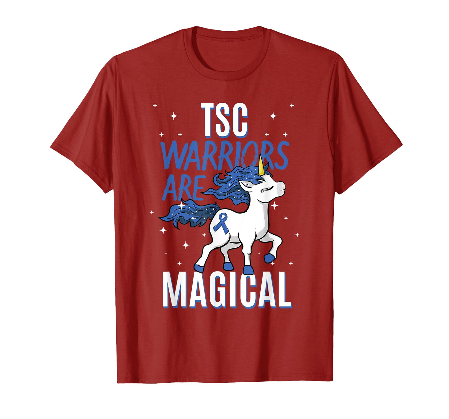 Tuberous Sclerosis Complex TSC Magical Unicorn Blue Ribbon T-Shirt