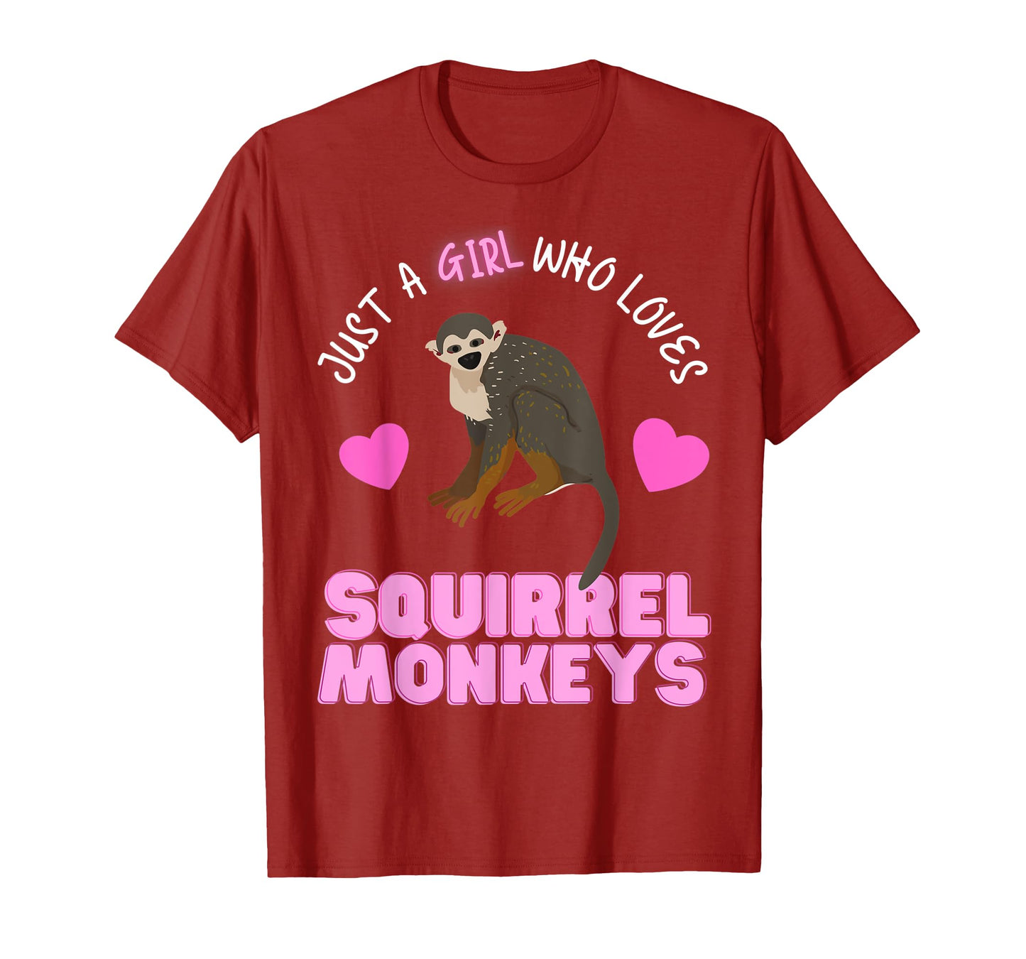 Just A Girl Who Loves Squirrel Monkeys Girls Squirrel Monkey T-Shirt