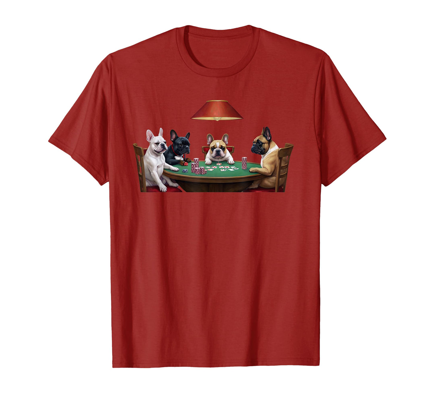 French Bulldogs Playing Poker Classic Artwork Cards Puppies T-Shirt