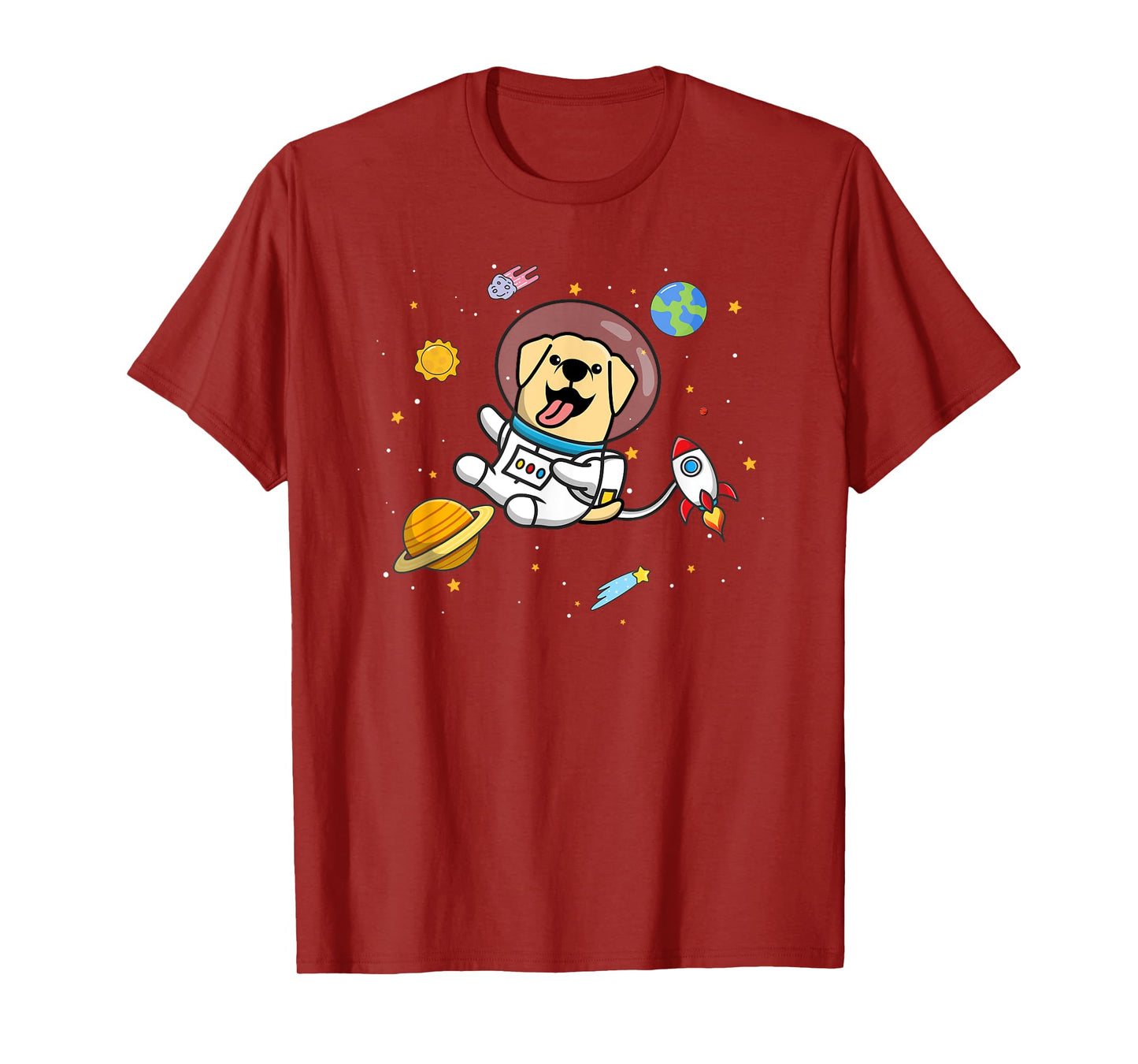 Cute Funny Kawaii Kids Boys Space Yellow Lab Lover T-Shirt