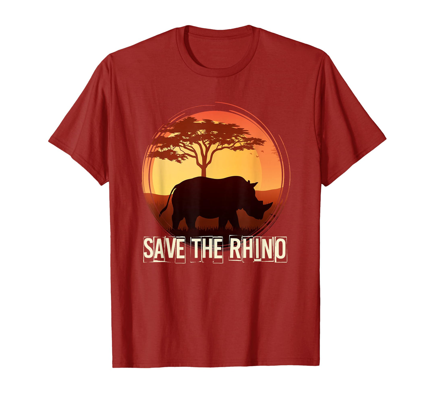 Africa Zoo Keeper Rhinoceros Tees Unisex-Adults Black Animal Pattern T-Shirt Small