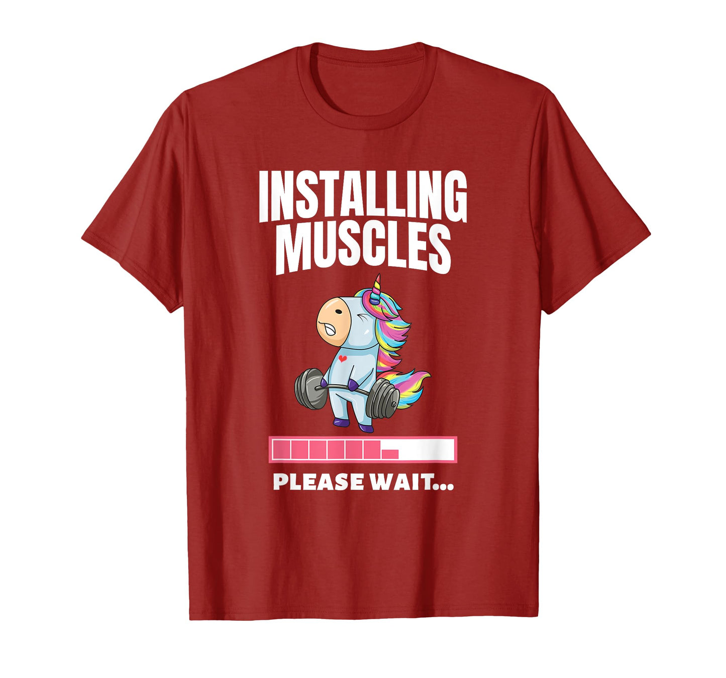 Installing Muscles Unicorn Weight Lifting Fitness Motivation T-Shirt