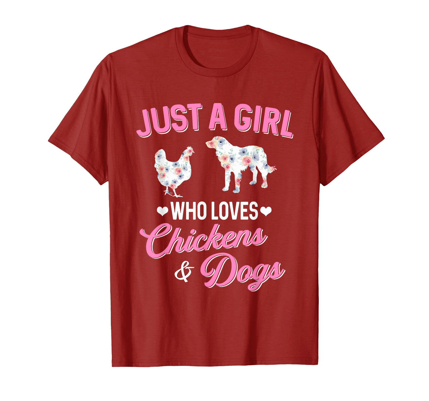 Just A Girl Who Loves Chickens Dog Lover Women Farmer T-Shirt