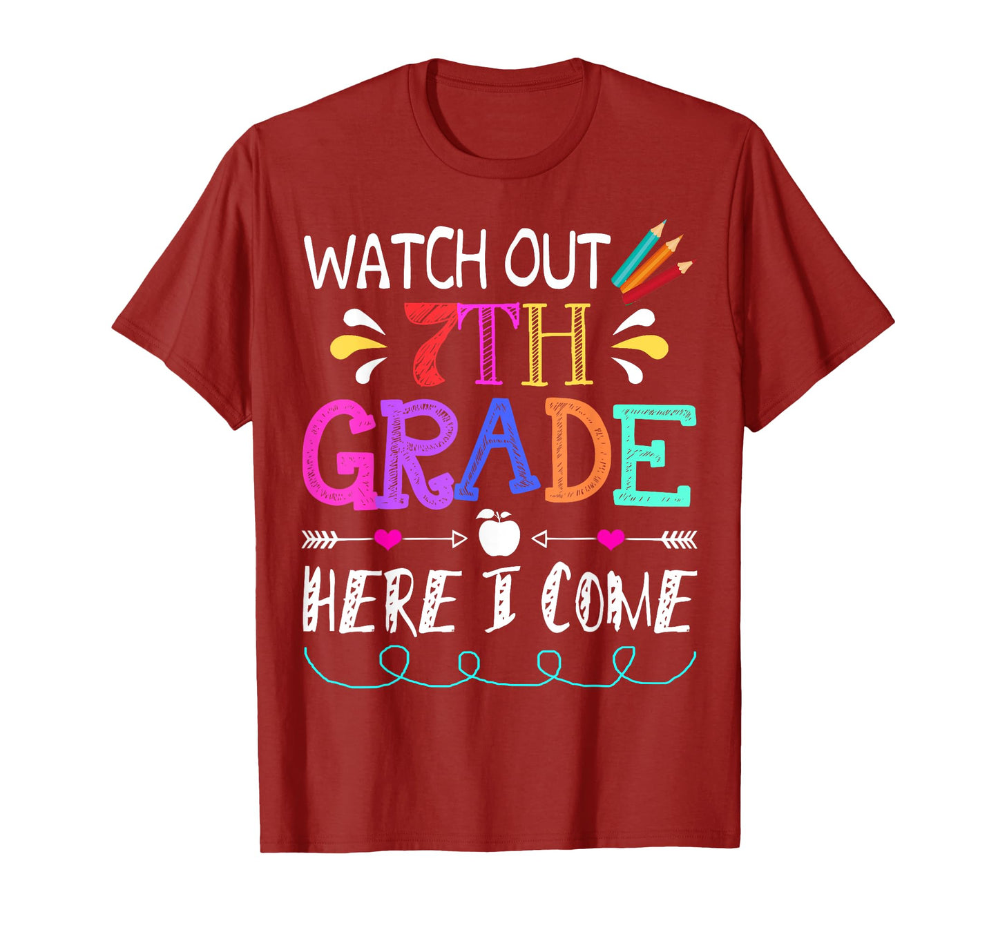 Watch Out 7th Grade Here I Come Funny Unicorn Back To School T-Shirt