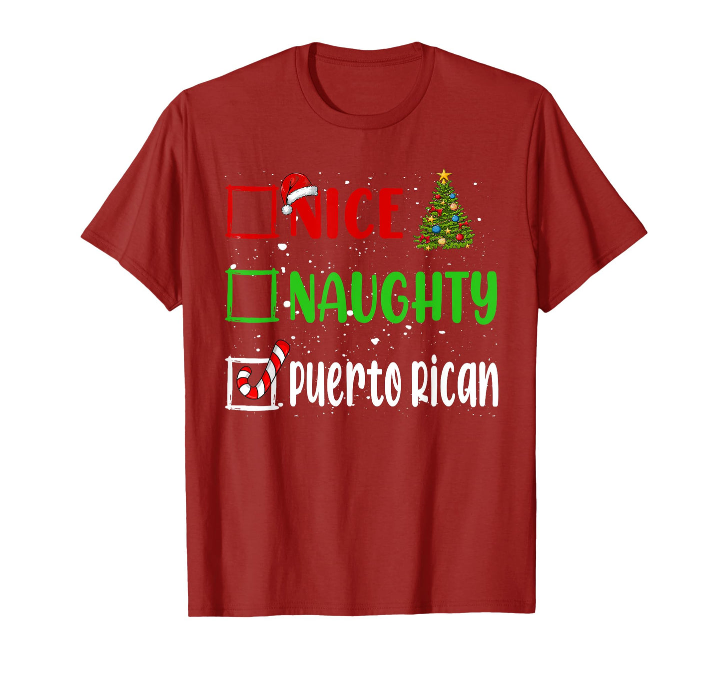 Nice Naughty Puerto Rican Christmas List Holiday Xmas 2024 T-Shirt