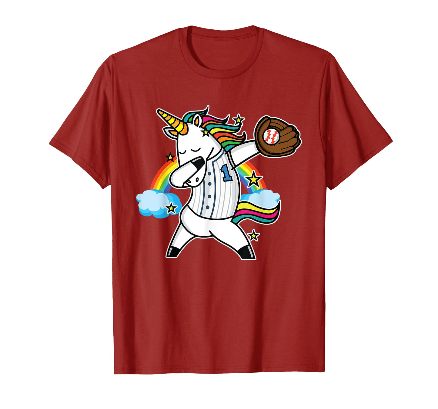 Unicorn Baseball Rainbow Baseball Lover I Unicorn Baseball T-Shirt