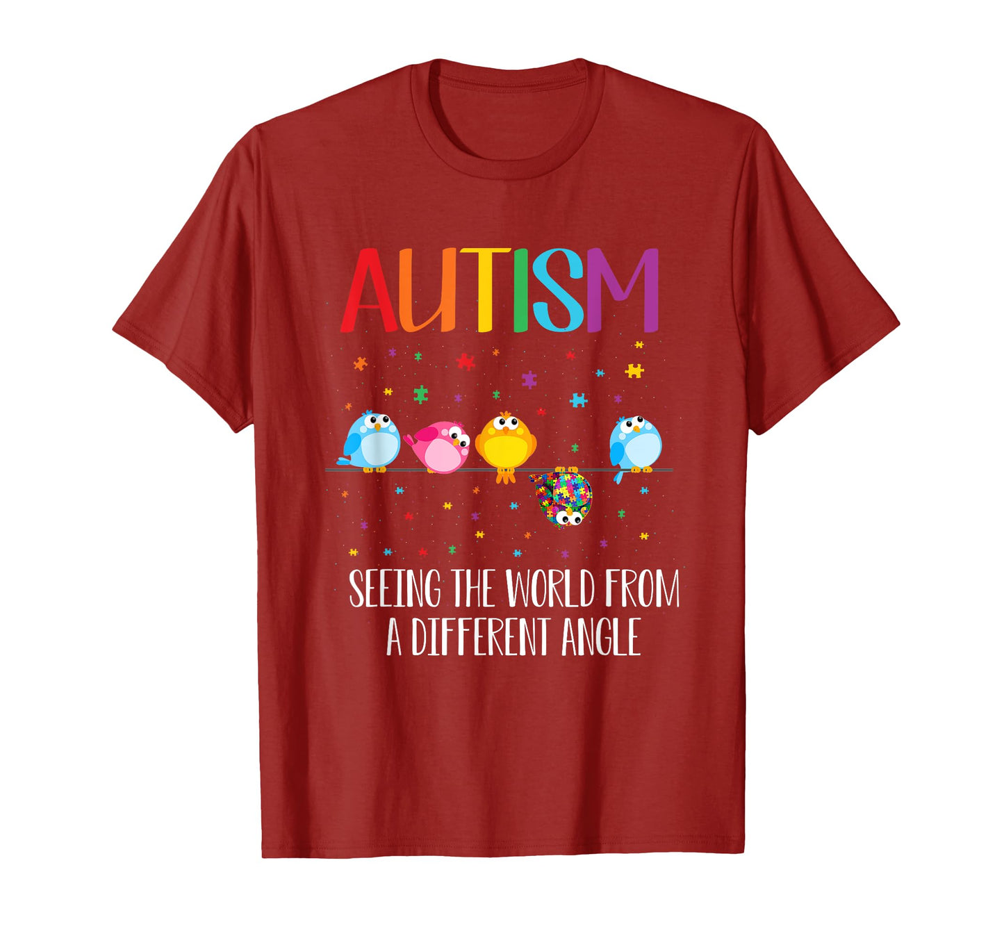 Cute Bird Autism Seeing The World From A Different Angle T-Shirt
