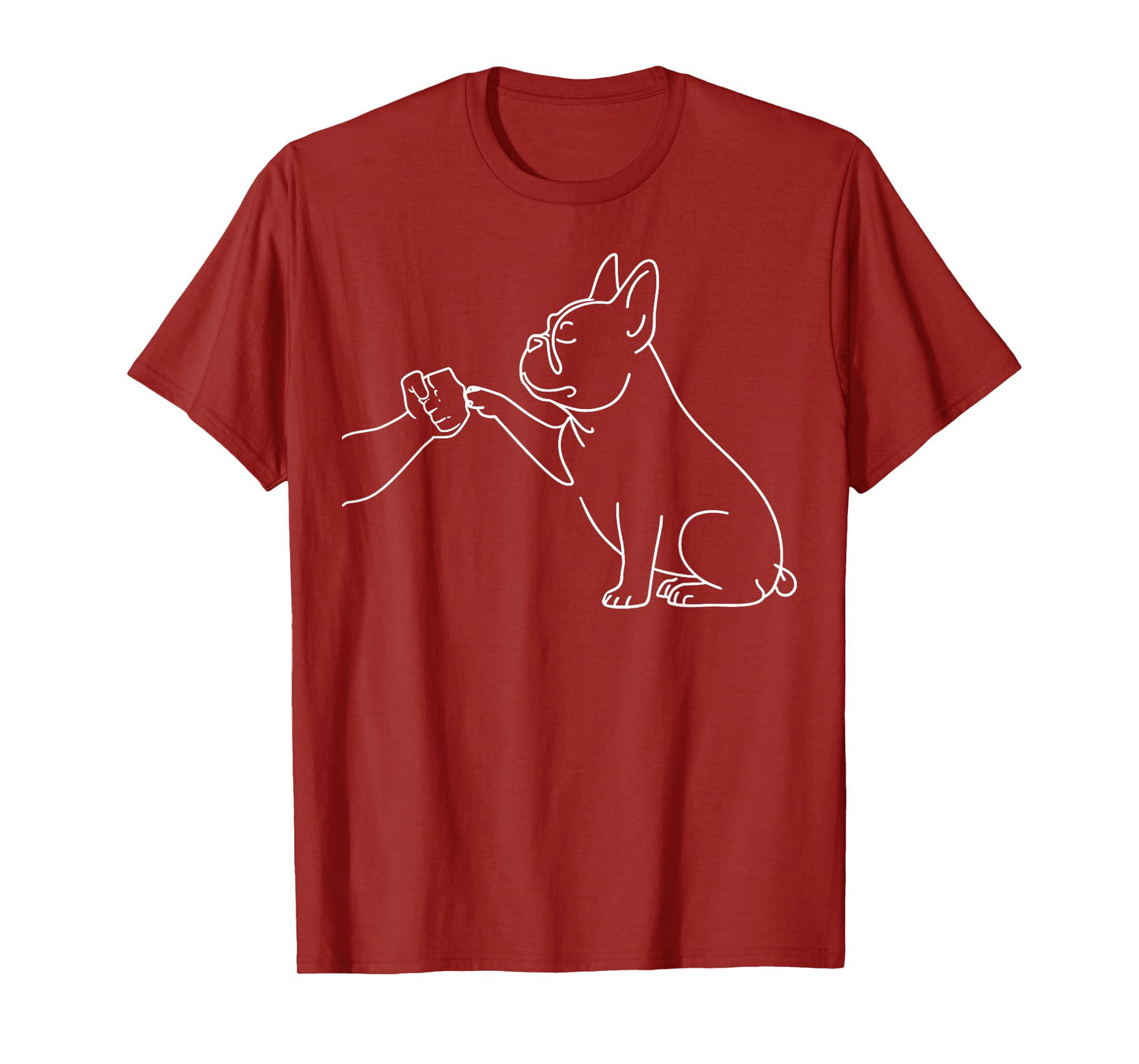 Human and Dog Paw Fist Bump Dog Lover French Bulldog T-Shirt