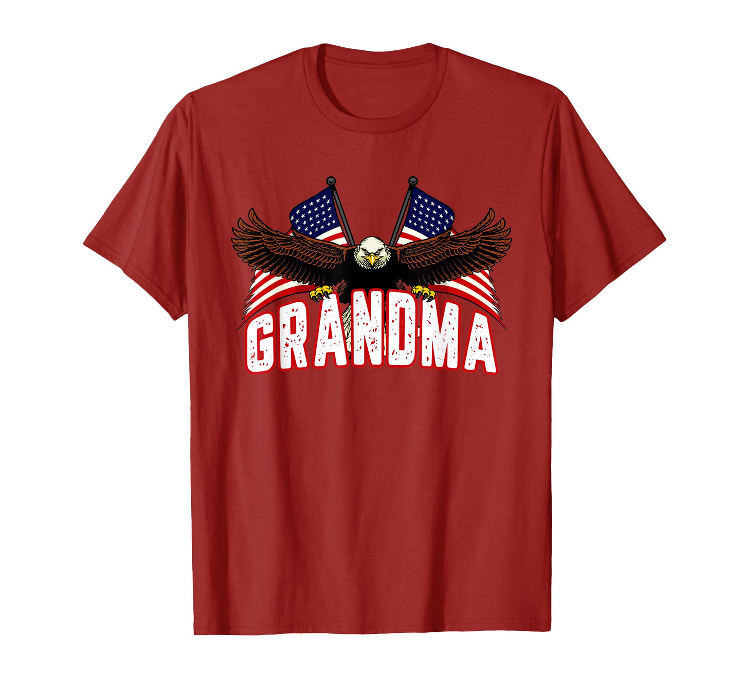 Retro Grandma American Flag Bald Eagle Patriotic 4th of July T-Shirt for Women Men