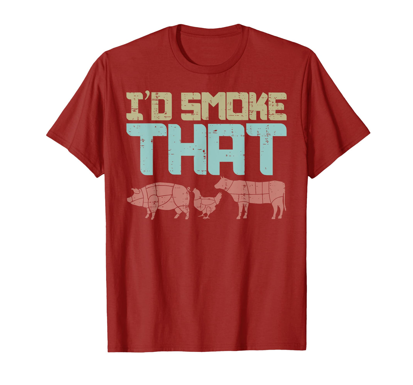 Id Smoke Pork Chicken Beef Funny BBQ Barbecue Grilling Gift T-Shirt