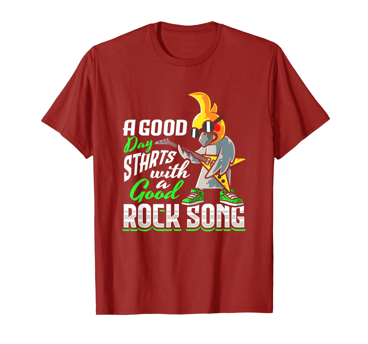 Cockatiel Bird Rock n Roll Design for a Rock music lover T-Shirt