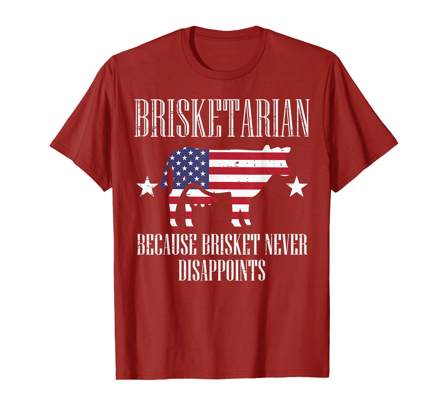 Brisketarian US Flag Brisket Bbq Barbecue 4th July Men Women T-Shirt