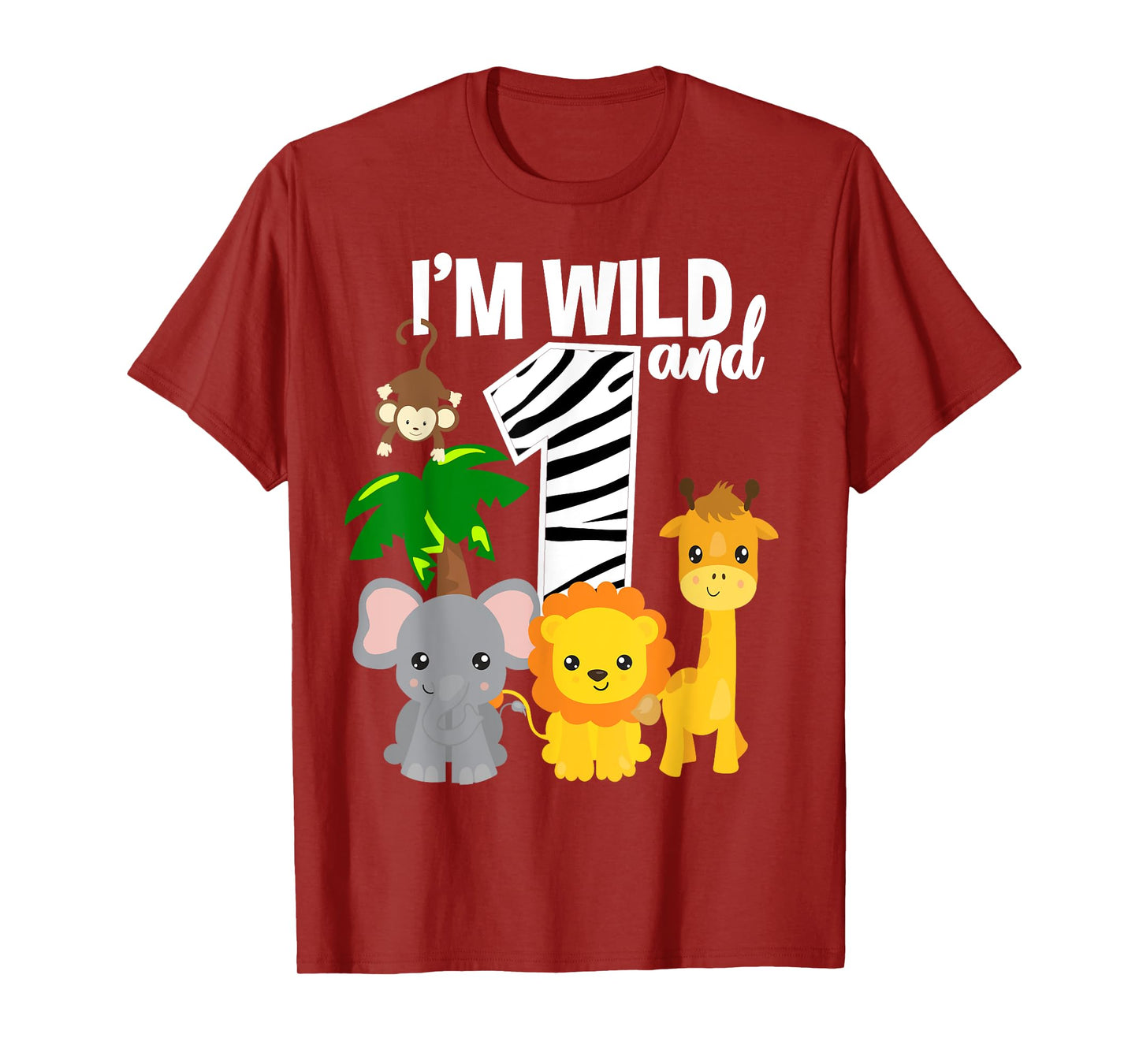 I'm Wild and 1 Zoo Theme Birthday Shirt Safari Jungle Animal T-Shirt