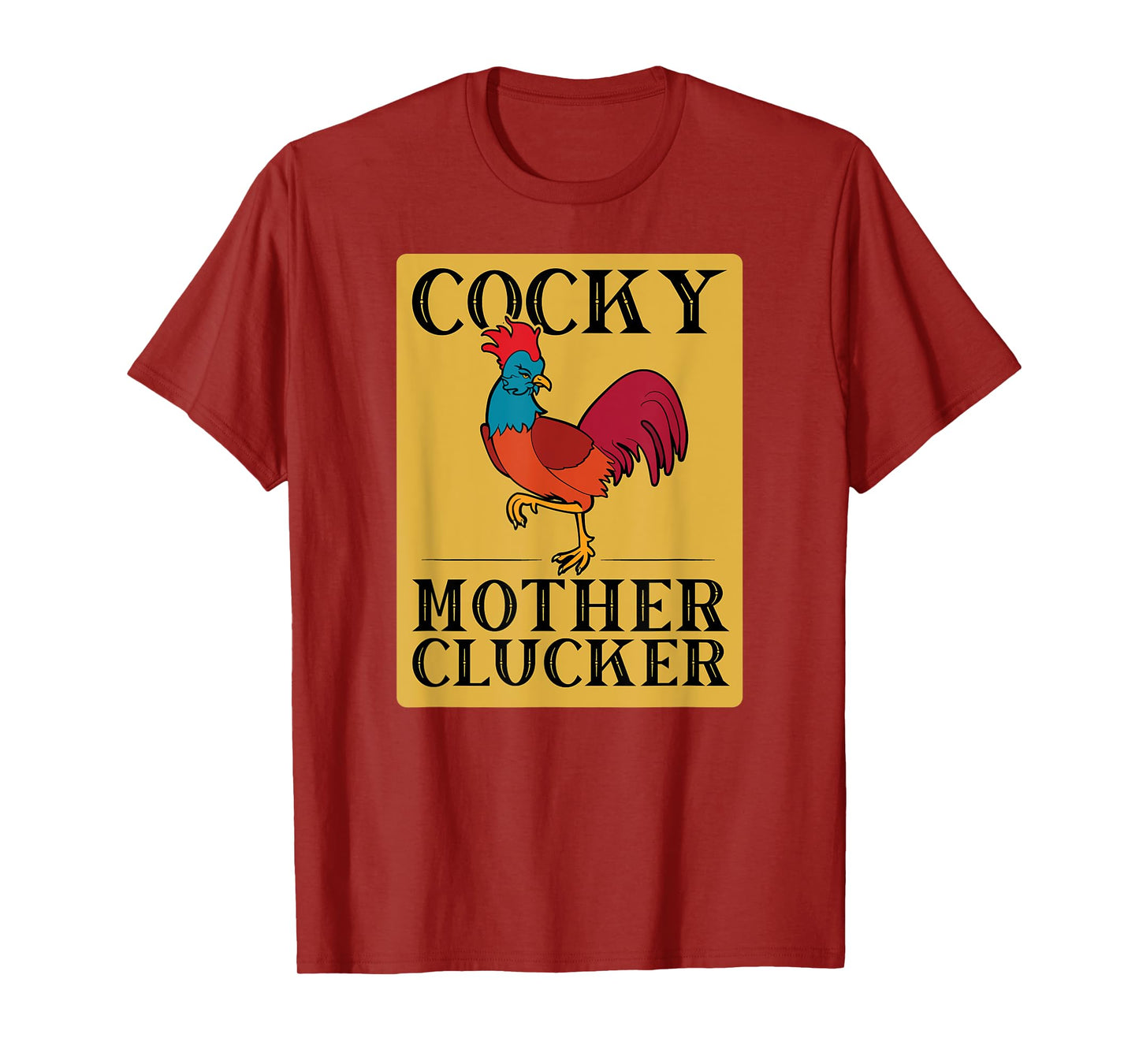 Funny Chicken Graphic - Vintage Cocky Mother Clucker T-Shirt