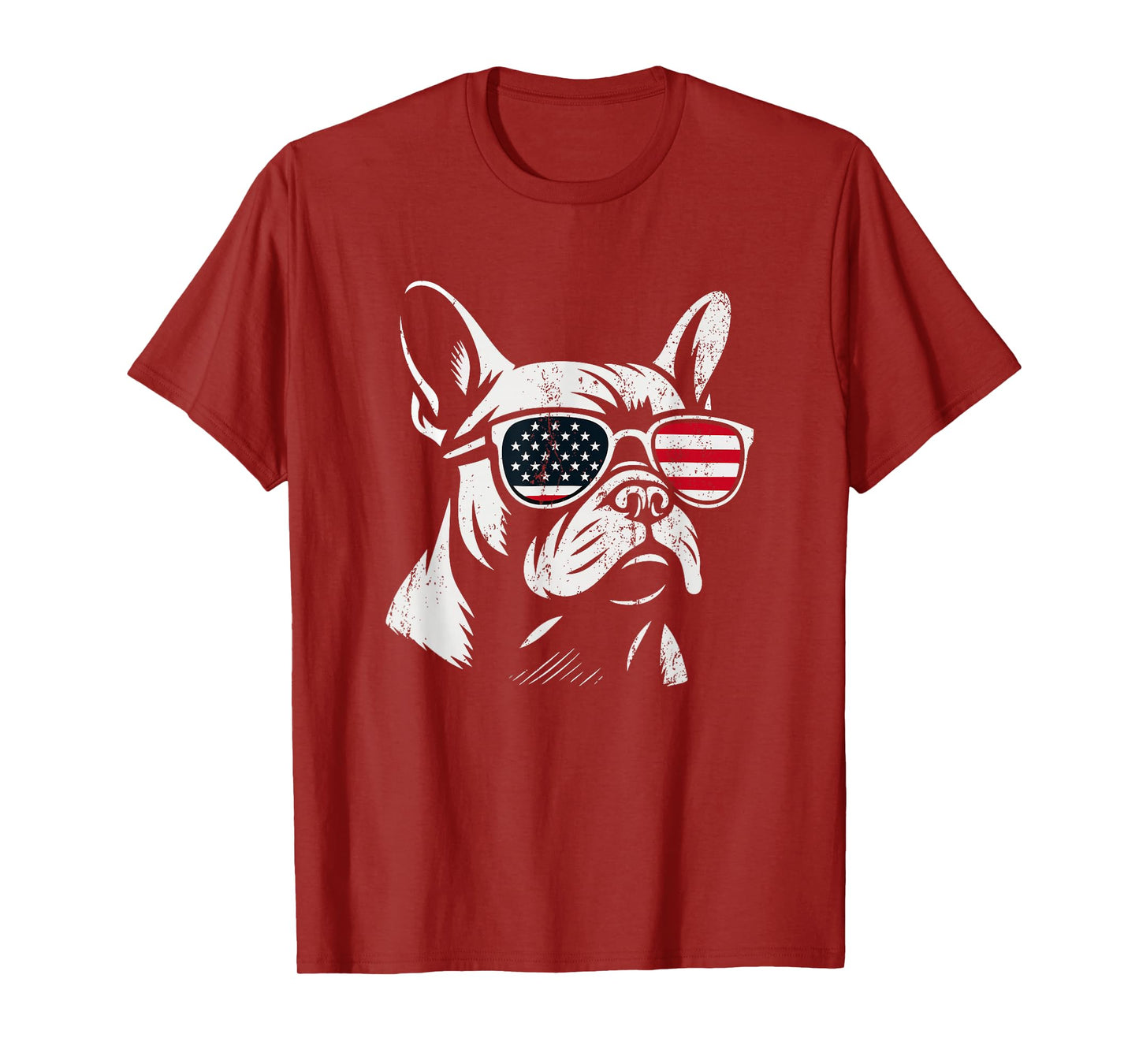 Retro French Bulldog Patriotic 4th of July American US Flag T-Shirt