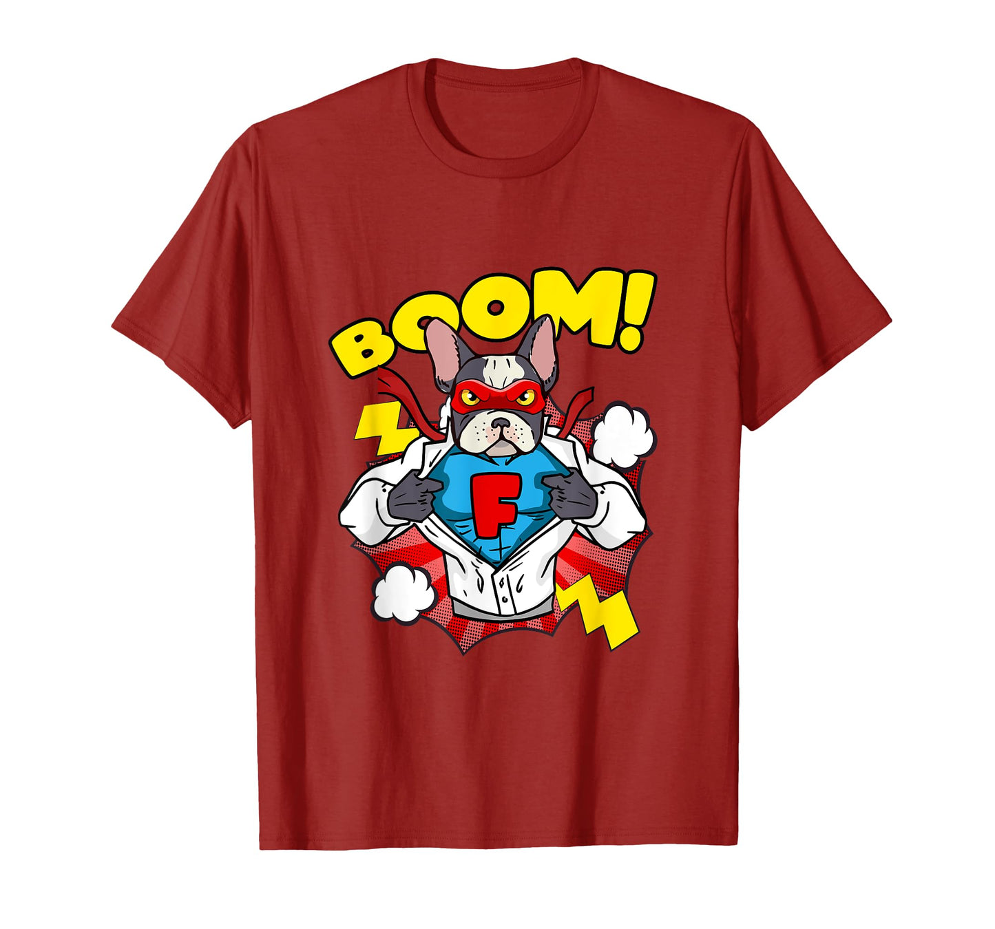 French Bulldog as Comic Super Hero T-Shirt for Men Women Kids