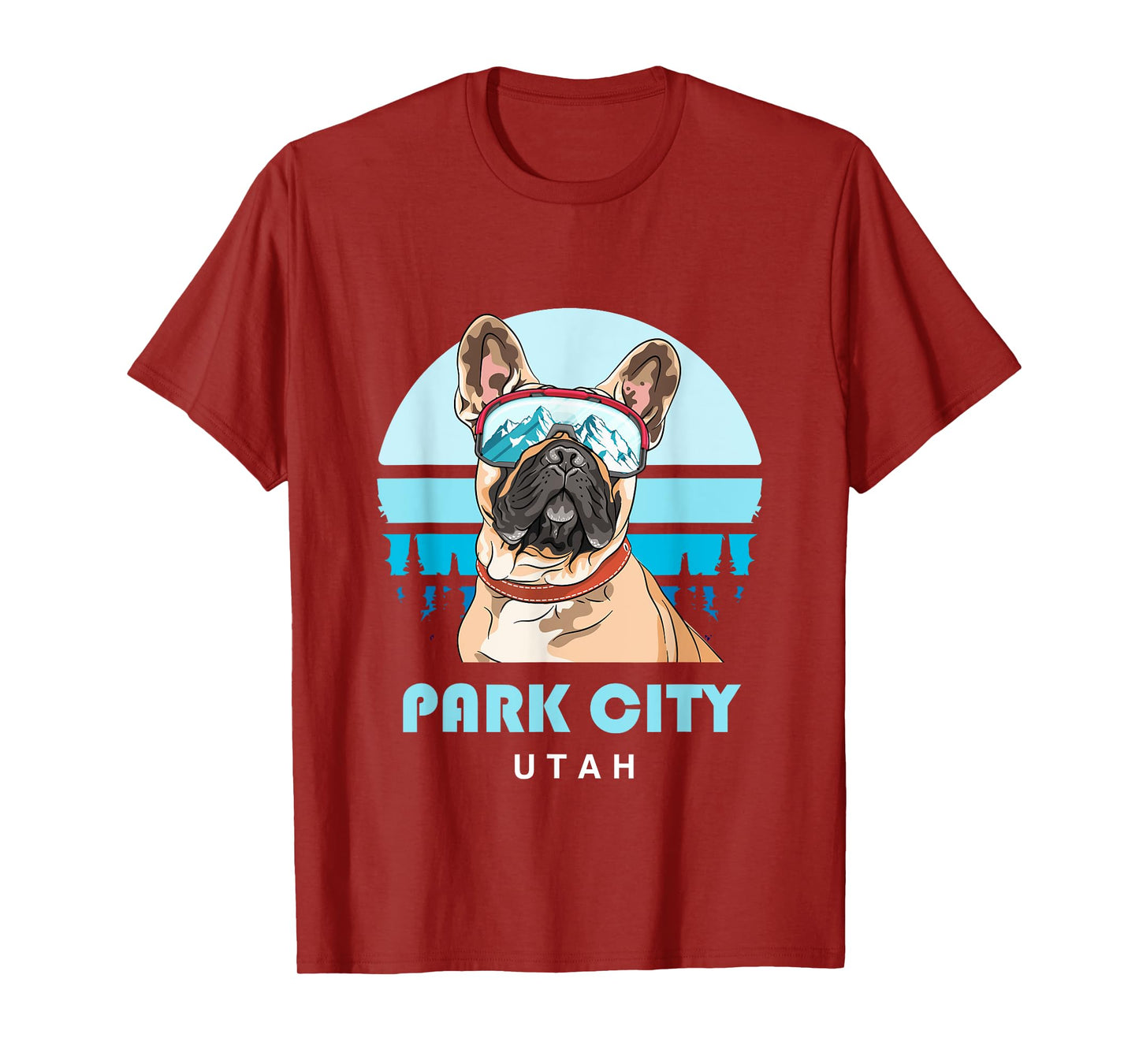 French Bulldog Winter Ski Park City Utah Dog Lover T-Shirt for Men Women Girls Kids