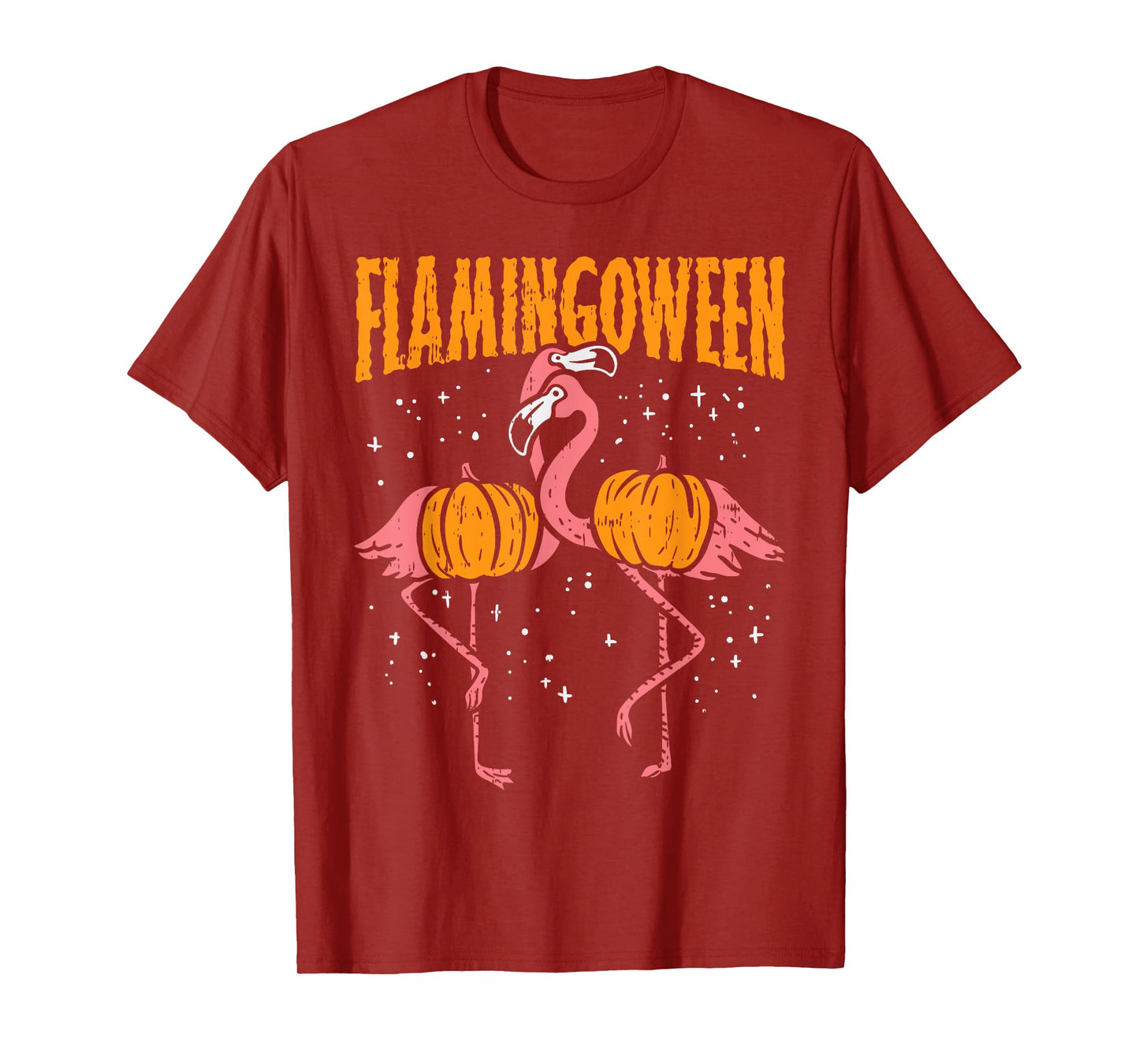Flamingoween Pumpkin Flamingos Funny Bird Halloween Costume T-Shirt